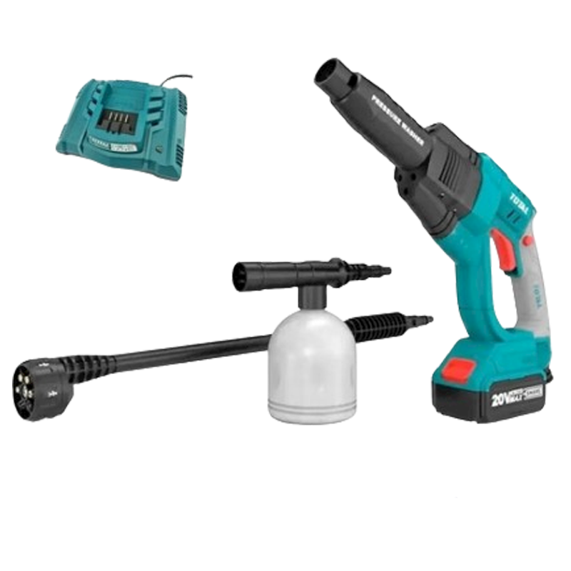Hidrolavadora TOTAL 20V Portatil ( Incluye Bateria 4.0AH+Cargador 20V)